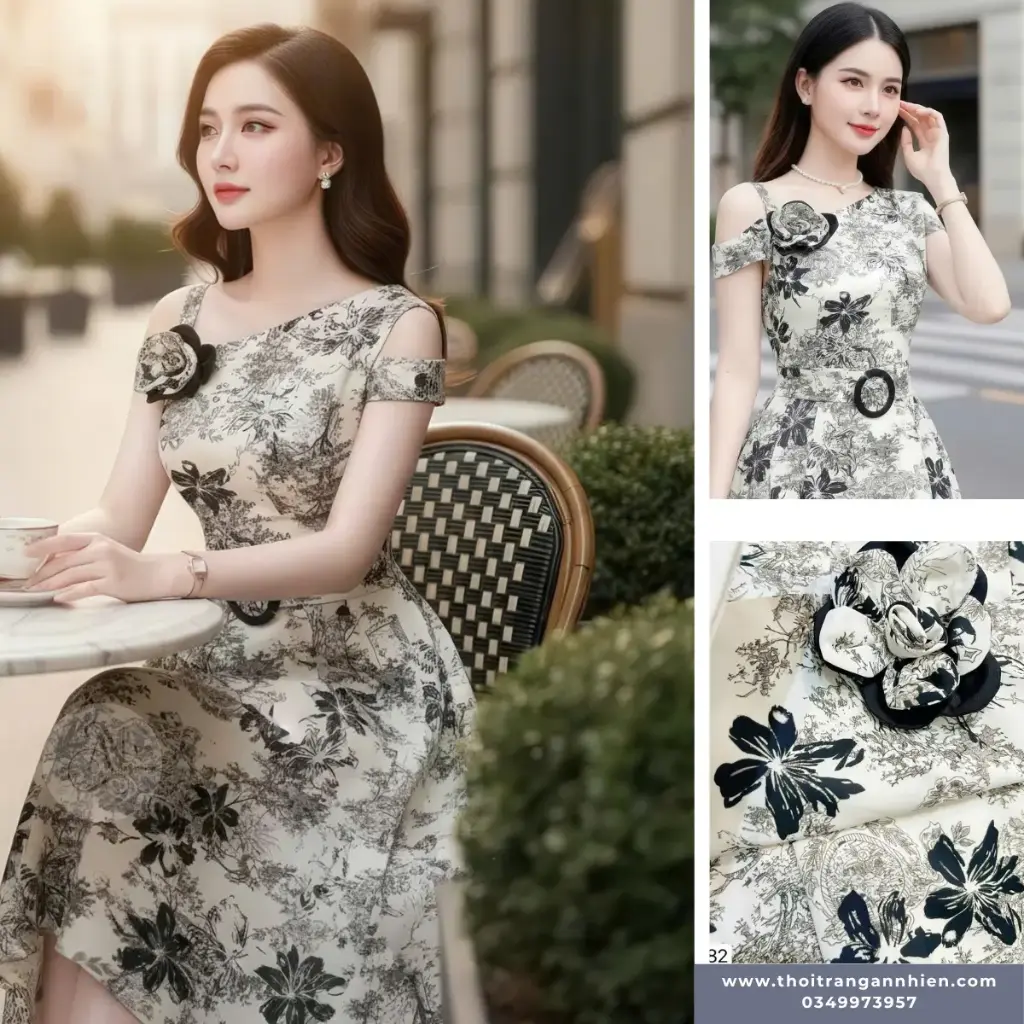 Đầm Tơ Trắng Ngọc